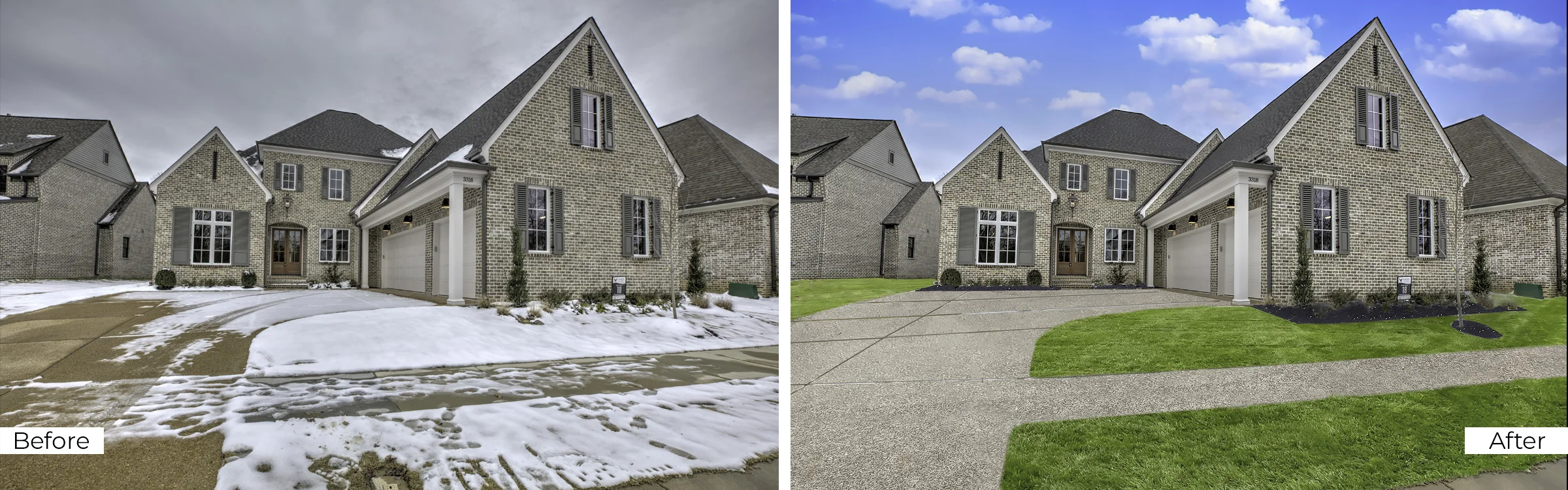 real estate photo editing snow removal