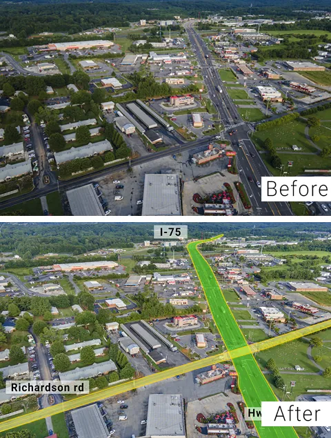 Real estate aerial photo editing services location pointer