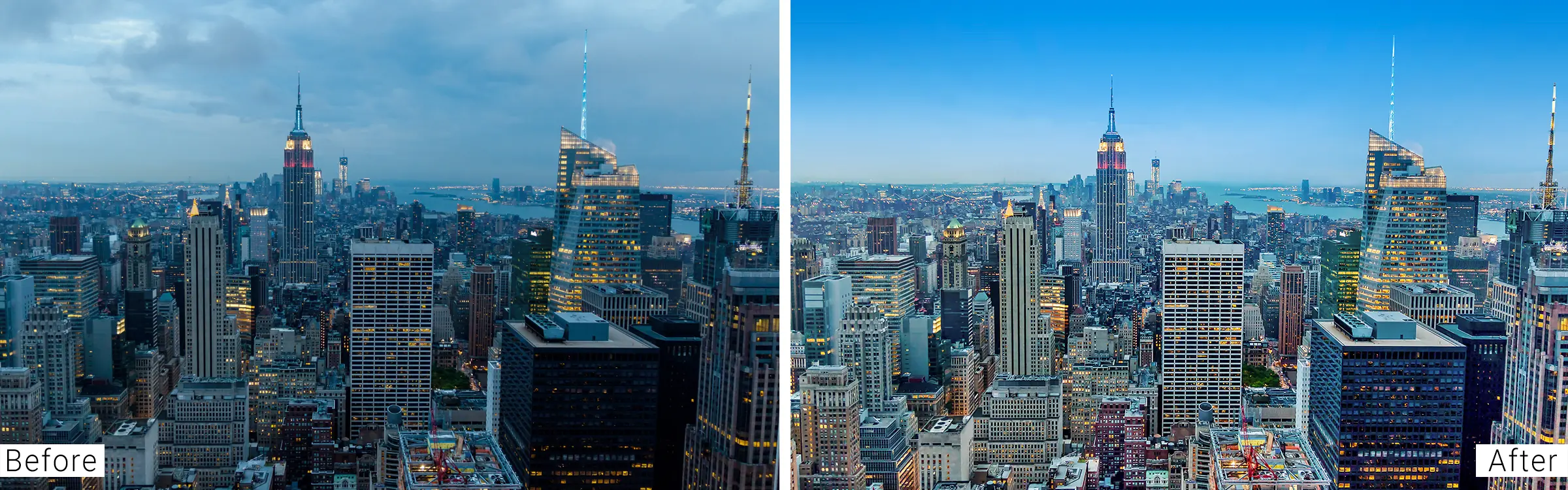 Real estate aerial photo editing services city view