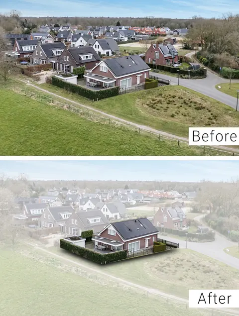 Aerial photo editing property boundary