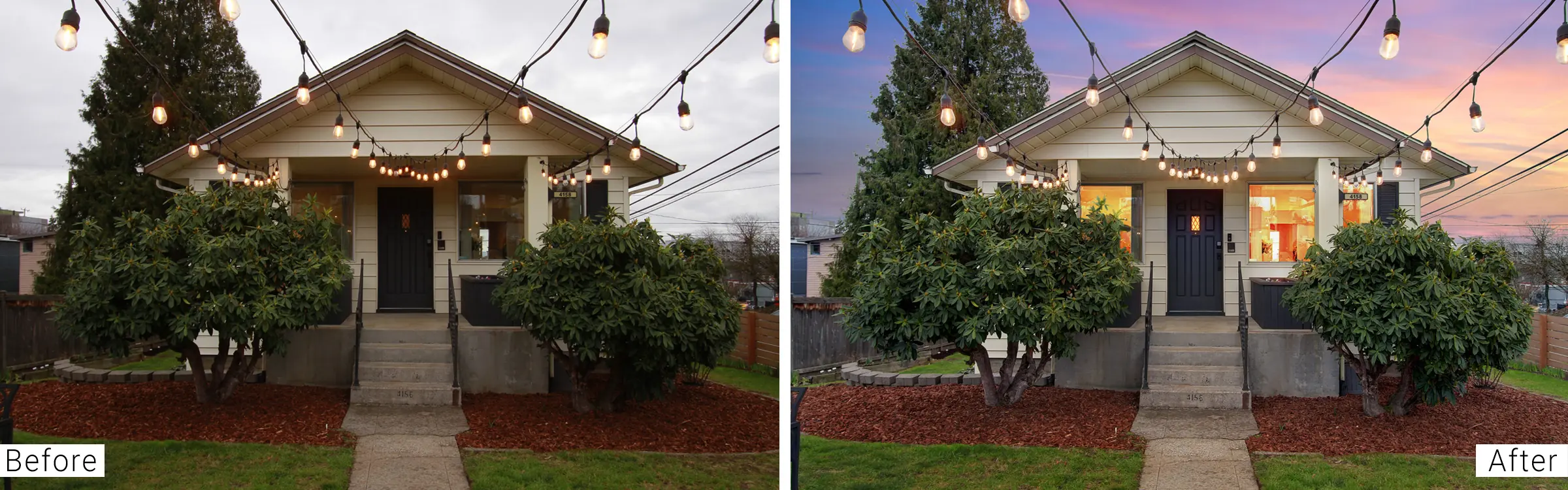 Real estate day to dusk photo editing after before 01