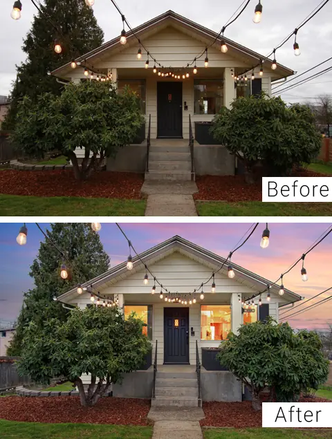 Real estate day to dusk photo editing after before mobile banner 01