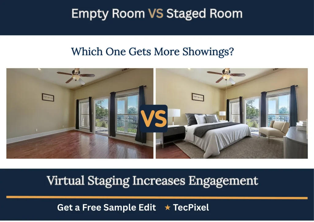 Empty room vs staged room