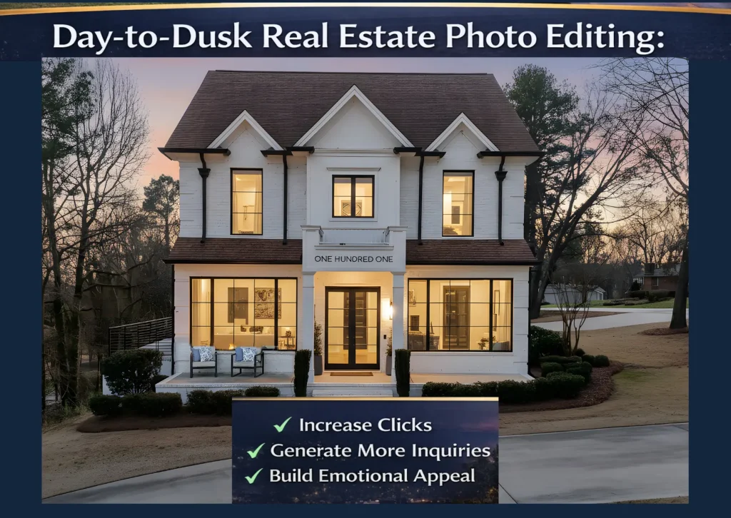 Day to dusk real estate photo editing